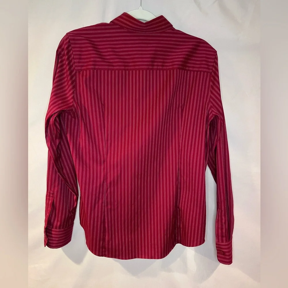 Eddie Bauer Red Striped Long Sleeve Button Down, Size L. - Picture 3 of 5